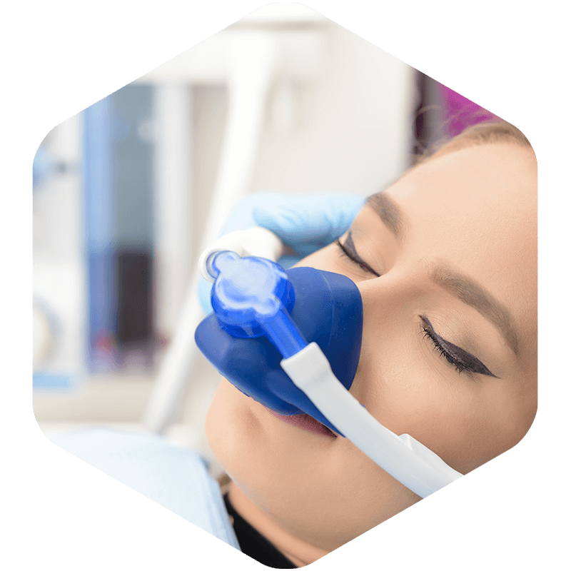 Nitrous oxide on a patient.