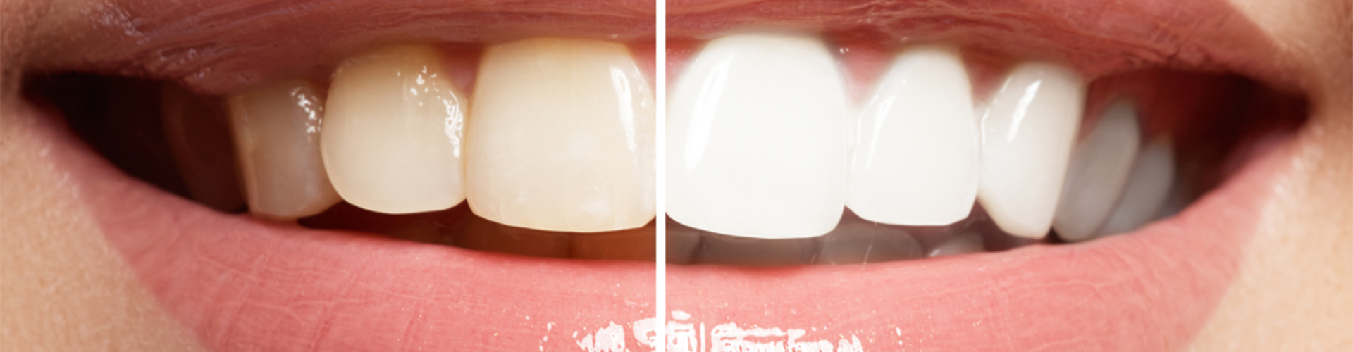 Smile with half side white and half side yellow